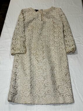 Talbots Cream Lace Shift Dress